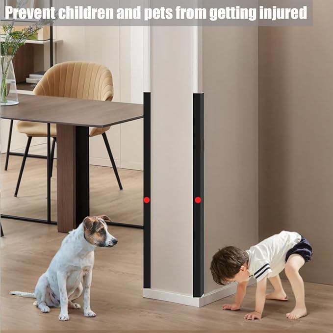 Black Self Adhesive Wall Corner Protector 10 Pcs PVC Corner Guards Edge Protector for Wall, Furniture Corner, Door Easy to Install for Baby