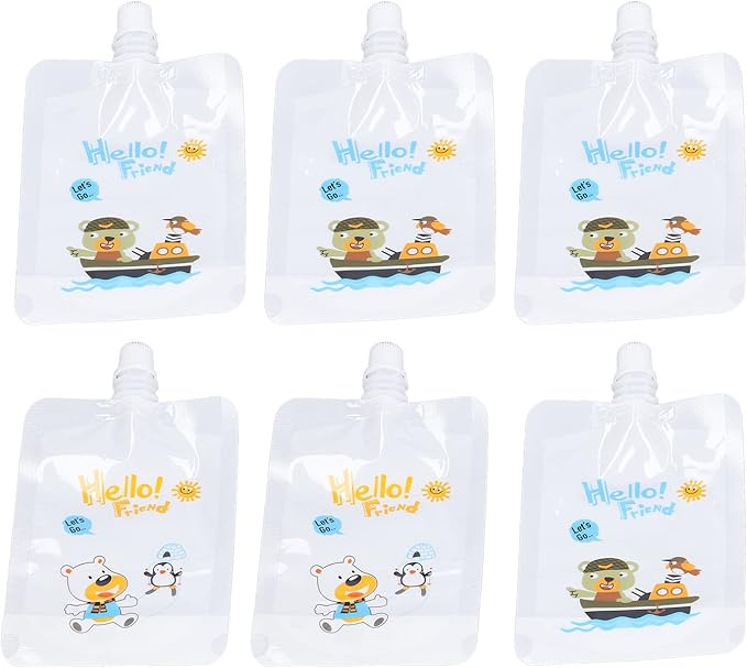 Baby Food Pouch Maker Safe and EasytoClean Fruit Puree Filler 7pcs Set Food Dispenser for Kids Squeezable Pouch for Toddlers (Green)