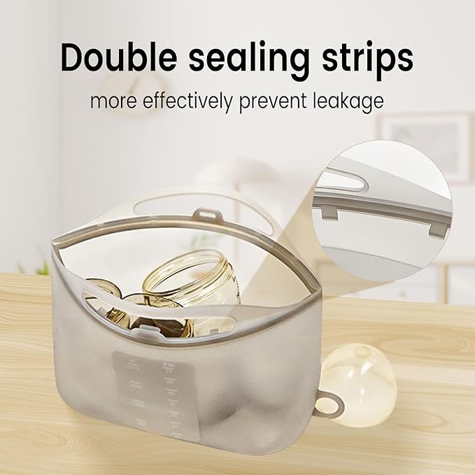 Spidfee Silicone Microwave Steam Sterilizer Bag for Baby Reusable Quick Sterilizing Bag for Bottles Breast Pump Parts Toddler Accessories Great for Travel - 2000ml Grey