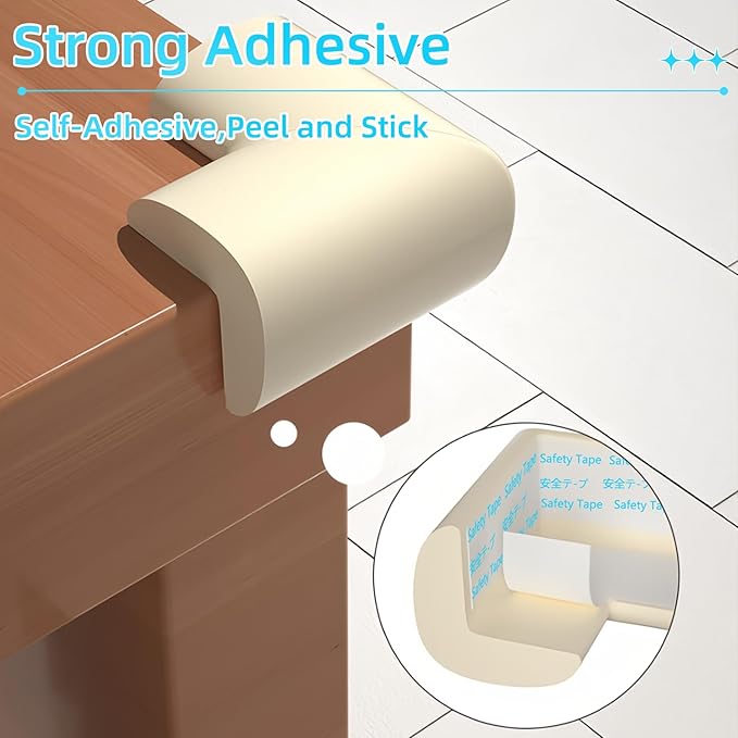 ZOMPAGO Baby Proofing Edge Protector, Foam L-Shape Self-Adhesive Corner Guards, 10 PCS Baby Crib Bumper Pad, Wall & Corner Protector Baby, Foam Corner Protectors for Nursery Kitchen Fireplace