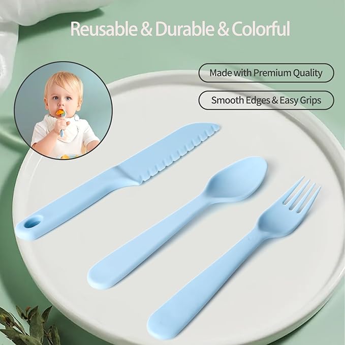 16Pcs Kids Plastic Forks, Macaron-Colored Kids Eating Utensils, Reusable Toddler Silverware Set, BPA Free, Ideal for School Lunch, Camping, Travel, Party Favors, Dishwasher Safe