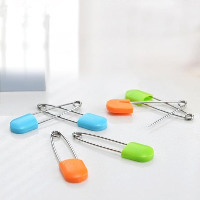 20Pcs 2 Inch Safety Diaper Pins, Safety Locking Holder Colorful Safety Pins for Cloth Nappies and Accessorie