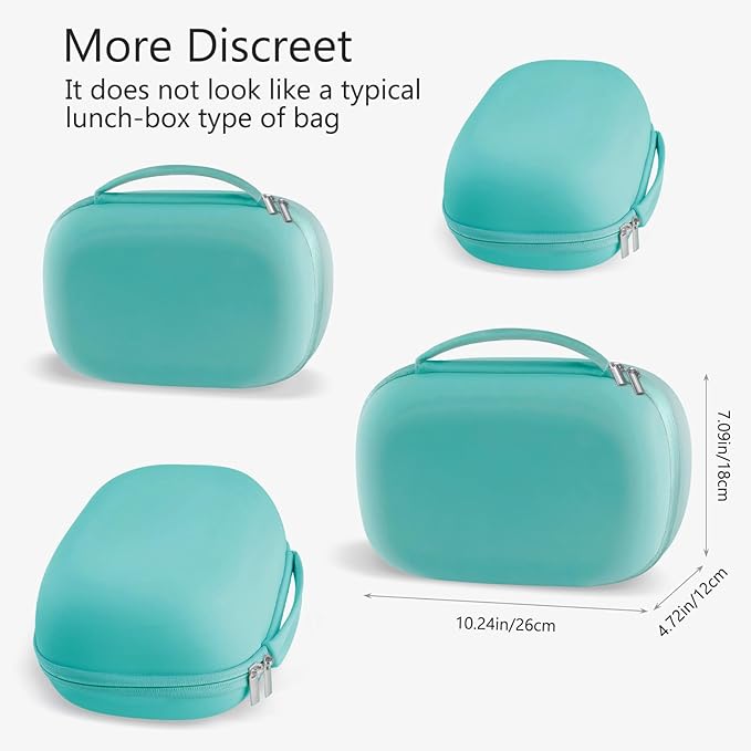 Wearable Breast Pumps Carrying Bag, Hard Shell Case with Removable Tray, Watertight Breast Pump Storage Bag Compatible with Most of Wearable Breast Pumps, Holds 2 Pumps, Blue