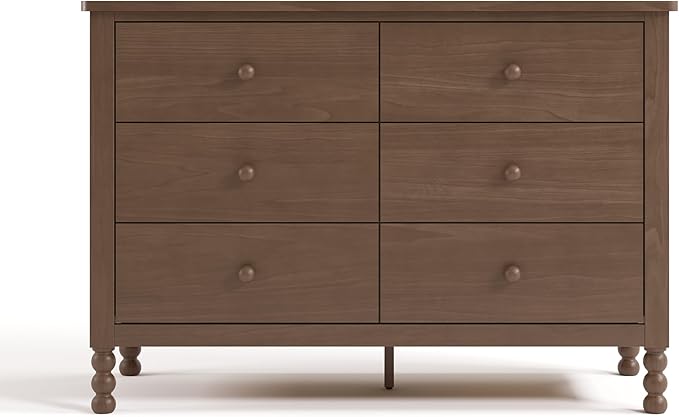 Storkcraft Rio 6 Drawer Dresser (Hazelnut) – GREENGUARD Gold Certified, Wood Dresser for Bedroom, Kids & Nursery Storage Chest, Safety Interlocking Drawers, Pre-Installed Tracks, Kids Chest