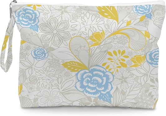 IAXIC Wet Dry Bag, Wet Bag for Swimsuit, Diaper Sunscreen Large Zipper Pouch Waterproof Pouch, Beach Bags for Women, Gifts for Ladies Girls Friends Colleagues and Sisters, Bird and Flower Pattern