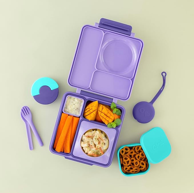 OmieBox Silicone Leakproof Snack Containers To Go, Food Storage Containers with Lid, School Lunch Bento Container - BPA Free, Airtight, Dishwasher and Freezer Safe, Oven Safe - 9.4 ounces (Teal)