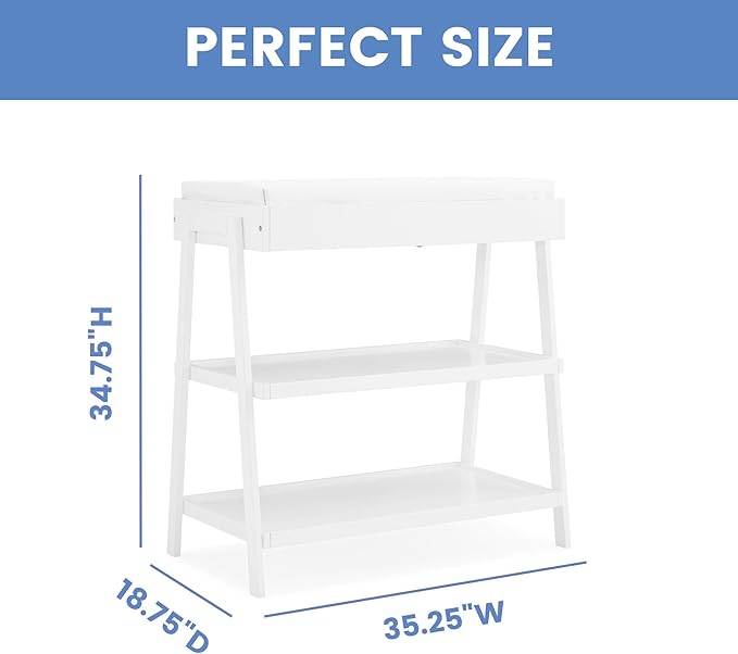 Delta Children Scout Changing Table - Greenguard Gold Certified, Bianca White
