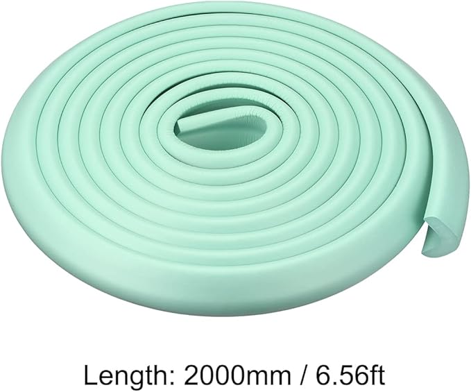 uxcell Corner Guards Edge Protectors 6.56ft(2M), Foam Safety Bumper L Shape for Furniture Corner Table Edge Guard, Light Green