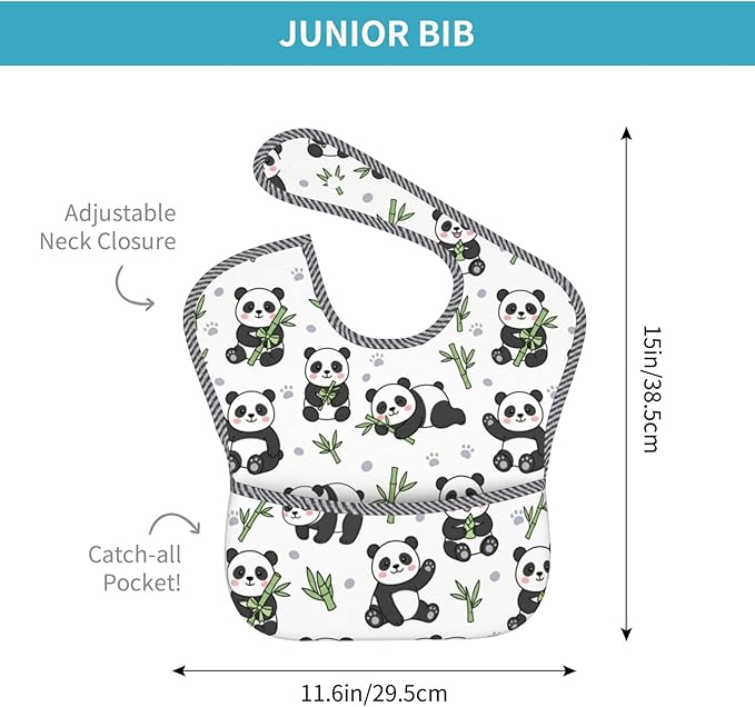 Bibs Cute Baby Stuff 2Packs for 6-24 Months Waterproof Washable Fabric