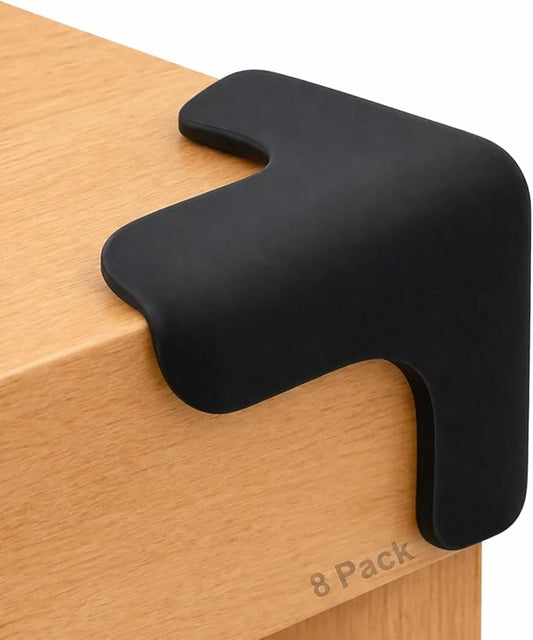 Corner Protector for Baby, 8 Pack EVA Foam Baby Proofing Corner Guards, Soft Y-Shaped Furniture Edge Protectors for Tables and Sharp Corners, Tear-Resistant Updated Design, Black