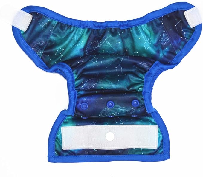 Newborn Baby Cloth Diaper Cover Nappy Hook and Loop (Stars Whales)