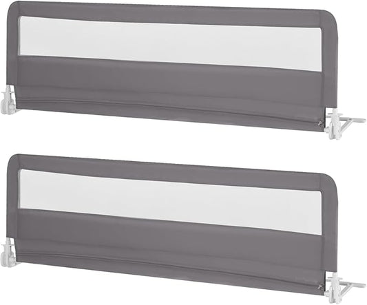 HONEY JOY Bed Rail for Toddlers, 71-in Extra Long, Portable Safety Bed Guardrail w/Double Safety Child Lock, Foldable Baby Bed Rail Guard, Fit King & Queen Full Twin Size Bed Mattress(Gray, Pack 2)