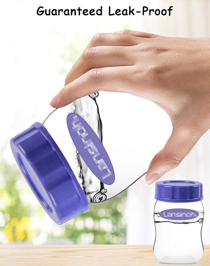 Baby Bottle Caps Compatible with Lansinoh Bottles, Travel and Storage Bottle Lids Replacement, 8 Count, Purple