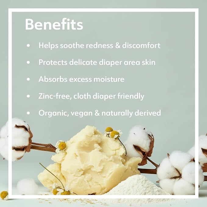 BioLove Diaper Rash Cream, Organic Toddler,Organic No Zinc Paste For Diaper Rash Treatment Cream, With Shea Butter and Oatmeal, Gentle Skin Baby Cream Care Essentials – 60 g (2.11 oz Size Chamomile
