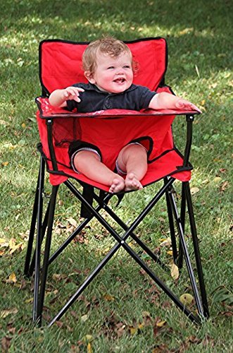 ciao! Baby Portable High Chair for Babies and Toddlers, Compact Folding Travel High Chair with Carry Bag for Outdoor Camping, Picnics, Beach Days, and More (Red)