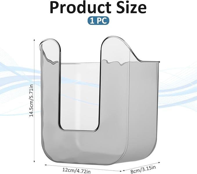 Flushable Wipes Dispenser Wall-Mounted Tissue Box Kitchen Wipes Storage Wipe Holder for Bathroom Bedroom Kitchen Toilet (Translucent Gray)