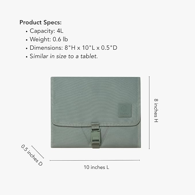 Huhu Baby Changing Wallet – Compact, Portable Diaper Changing Pad for Travel – Easy to Clean, Foldable Changing Mat – Must Have Diaper Bag Accessory for New Parents (Outdoorsy Sage)