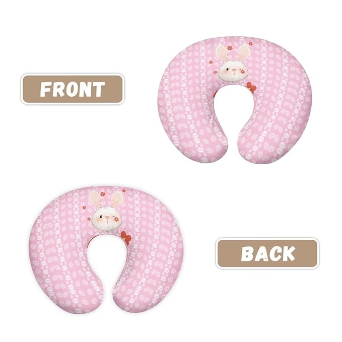 Multi Rabbit and Easter Egg Breastfeeding Pillow Cover Cuddle Pillow Slipcover Detachable Nursing Pillow Protective Cas Baby Feeding Durable and Easy to Clean