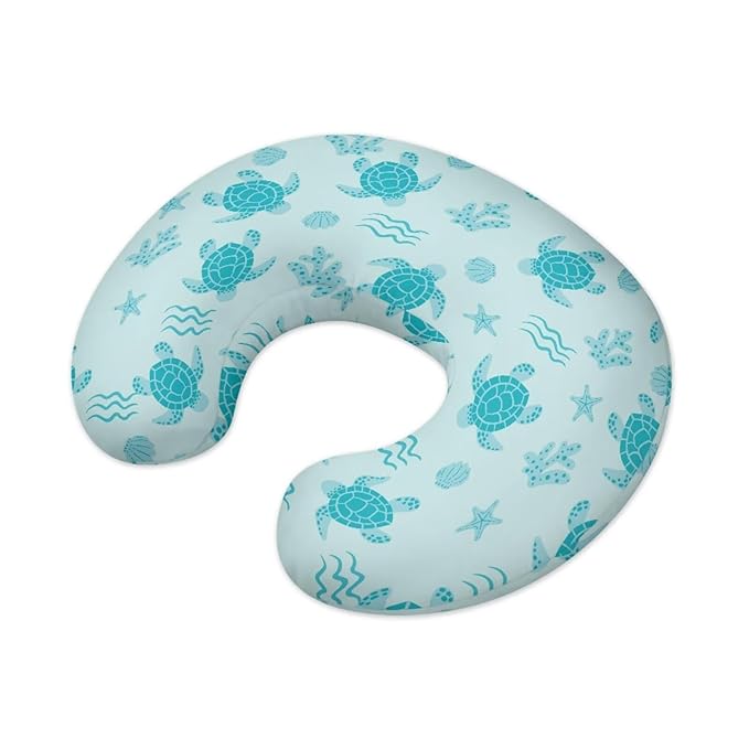 Sea Turtle Nursing Pillow Cover for Baby Boys Girls, Machine Washable Breastfeeding Pillow Slipcover, Soft Nursing Pillowcase for Newborn Infant, Cover Only