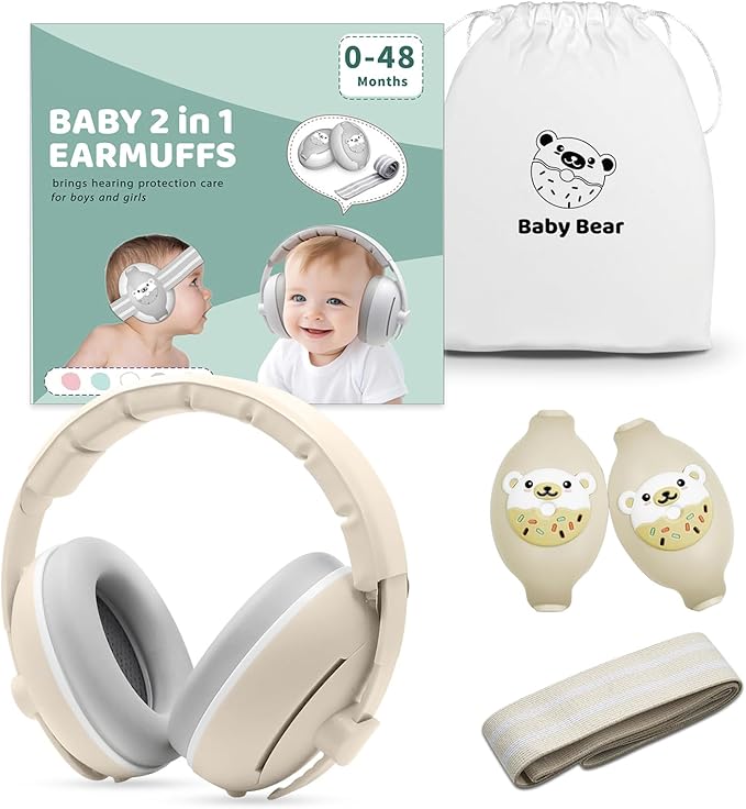BOENFU Baby Ear Muffs Noise Protection Noise Cancelling Headphones with Adjustable Headband, Ear Protection for Babies
