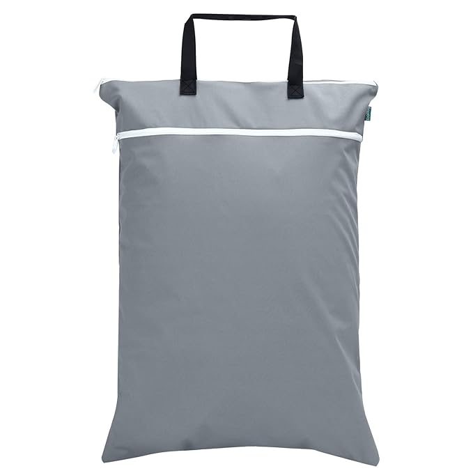 Teamoy Wet Dry Bag, Travel Tote Organizer (24.7 x 18 inches) with Two Compartments for Cloth Diaper, Laundry, Swimsuits and More, Easy to Hang Everywhere