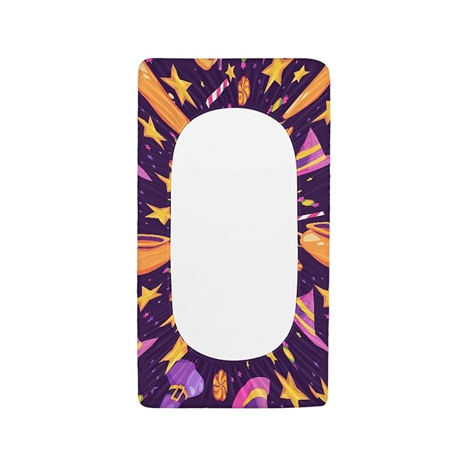 Pumpkin Wizard Hat Baby Changing Pad Cover Halloween Infant Changing Table Cover Girls Boys Diaper Table Change Mat Sheet Cover Soft Breathable