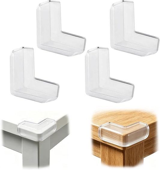 Corner Protector Baby, Table Corner Protectors, Baby Proof Corners and Edges, Fan-Shaped Clear Corner Guards 4 Pack, L-Type