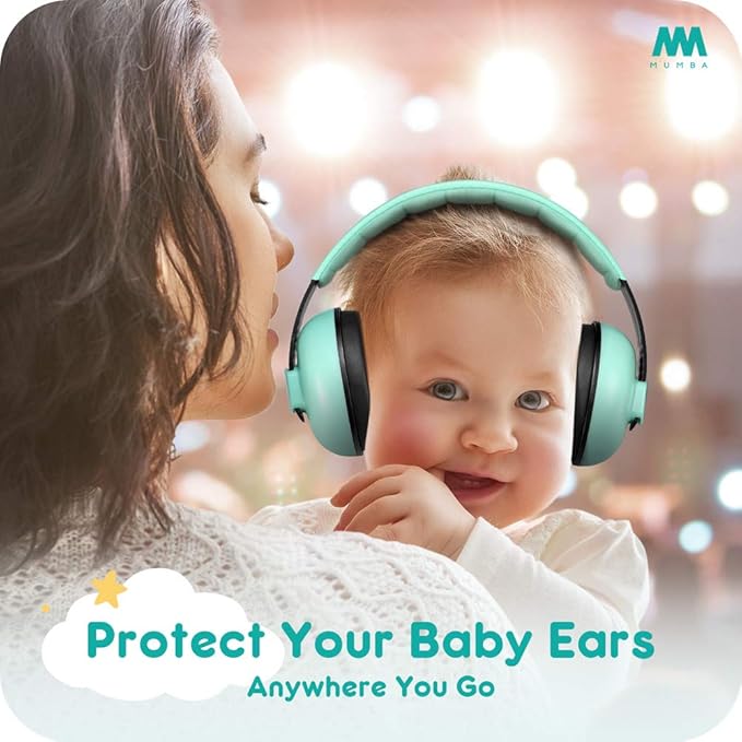 Mumba Baby Ear Protection Noise Cancelling Headphones for Babies and Toddlers Baby Earmuffs - Ages 3-24+ Months - for Sleeping, Studying, Airplane, Concerts, Movie, Theater, Fireworks