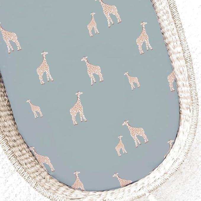 GUNAMUNA Unisex Baby Infant Changing Pad Covers, Ultra Soft and Safe on Skin, Baby Shower, 30" x 18", Giraffe Moss