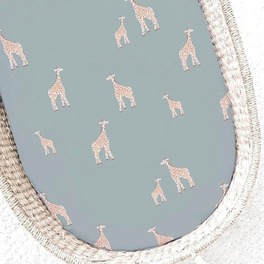 GUNAMUNA Unisex Baby Infant Changing Pad Covers, Ultra Soft and Safe on Skin, Baby Shower, 30" x 18", Giraffe Moss