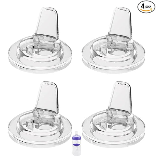 Spout Sippy Nipples for Lansinoh Baby Bottles, Transition Cup Food Grade Silicone Soft Nipple 6m+, Pack of 4