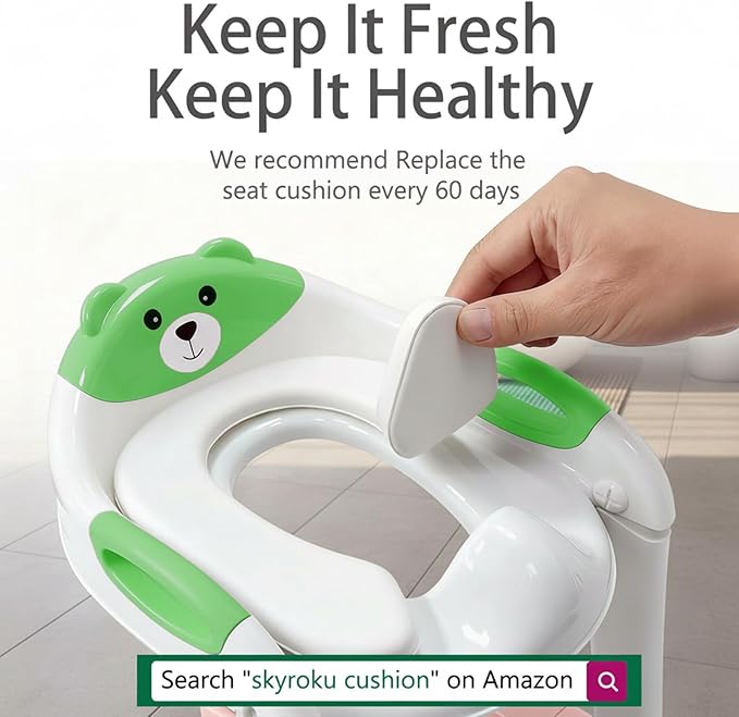 Potty Training Seat with Step Stool Ladder, Toddler Toilet Seat for Boys Girls, Adjustable 6 Heights Fits Round & Elongated Toilets, Anti-Slip Pads & Leak-Proof Guard