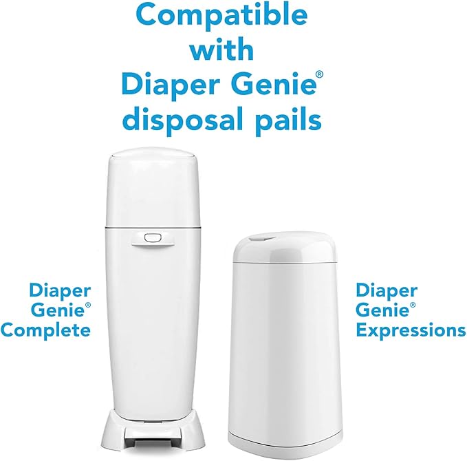 Amazon Brand - Mama Bear Diaper Pail Refills for Genie Pails, Odor Control, Unscented, 270 Count, 2-Pack
