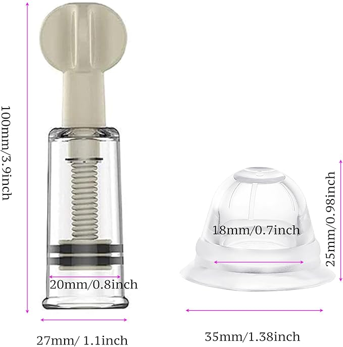 Jesakmie 2 Pairs Silicone Nipple Corrector for Breastfeeding Mother or Women, Vacum Pump Nipple Correctors with Travel Case for Flat Inverted Nipples