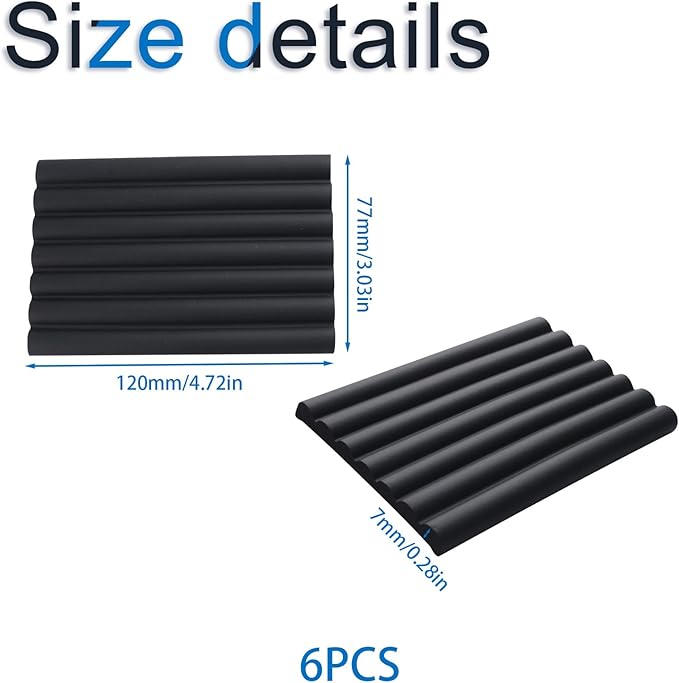INCERWAY 6PCS Black Foam Funiture Protector, Thickened Self Adhesive Safety Corner Cushion, Baby Proofing Edge Guard for Furniture & Wall