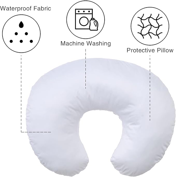 Winmany Baby Waterproof Nursing Pillow Cover Newborn Breastfeeding Pillowcase Soft Replaceable Slipcover for Boys and Girls