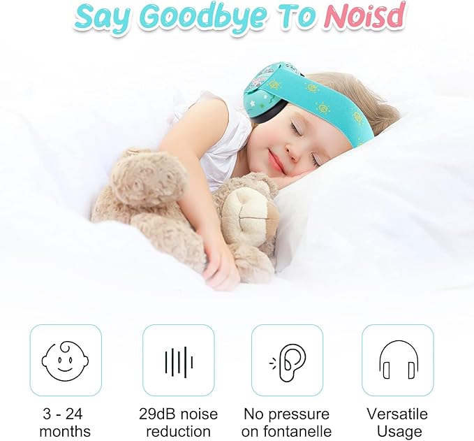 Infant Ear Protection Noise Cancelling Baby Ear Muffs, Toddler Hearing Protection with Adjustable Elastic Headband，Race car