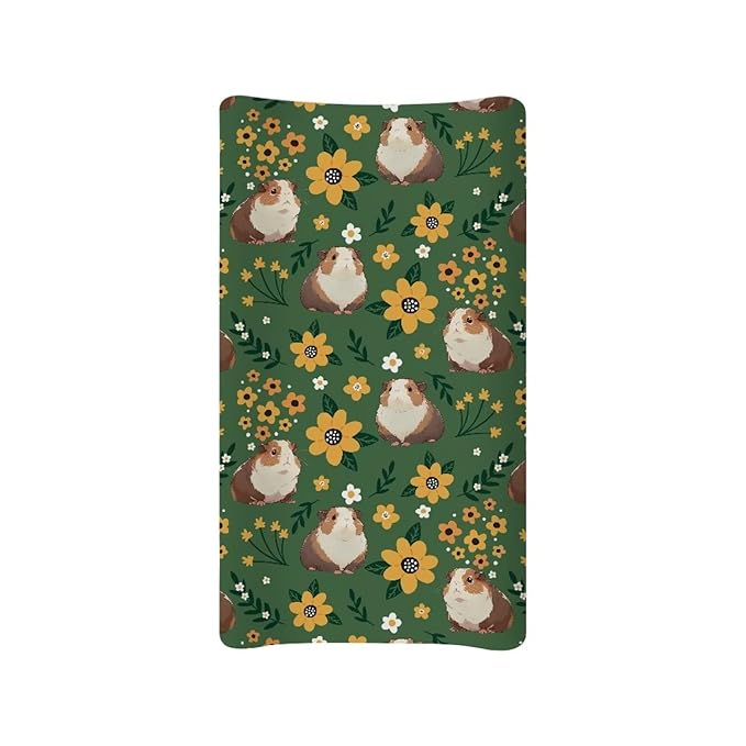 Hamster Changing Pad Cover for Baby Girls Comfort Diaper Flower Change Table Pad Covers Soft Breathable Changing Pad Sheets Cover