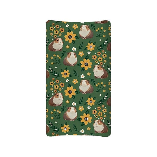 Hamster Changing Pad Cover for Baby Girls Comfort Diaper Flower Change Table Pad Covers Soft Breathable Changing Pad Sheets Cover