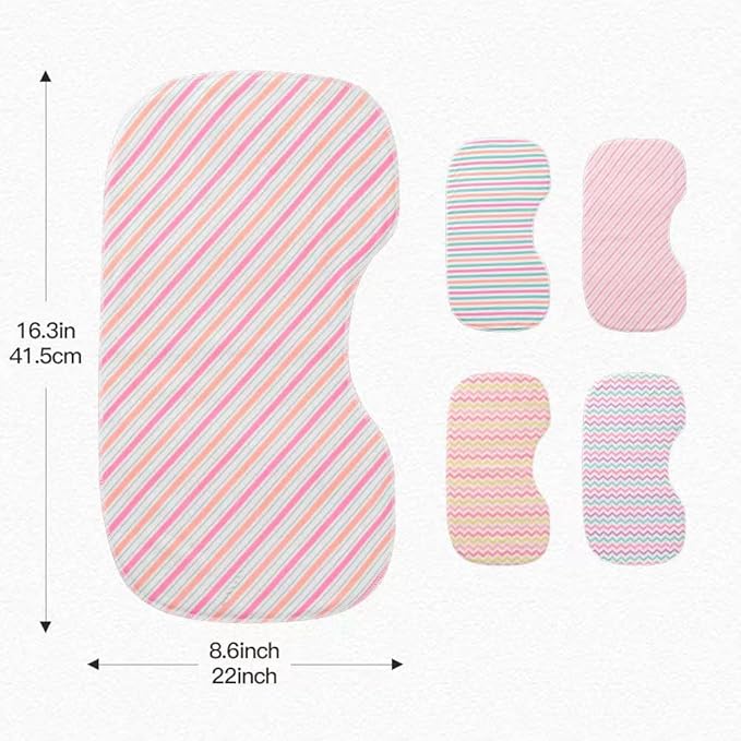 sleepyturtle Pack of 5,Baby Burp Cloths,Soft and Absorbent,Unisex,Easy to Use