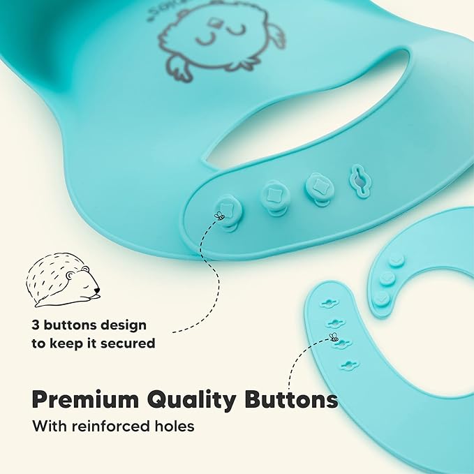 KeaBabies 12-Pack Baby Food Glass Containers and 2-Pack Baby Silicone Bibs - 4 oz Leak-Proof, Microwavable, Kids Food Storage Container, Waterproof, Easy Wipe Silicone Bib