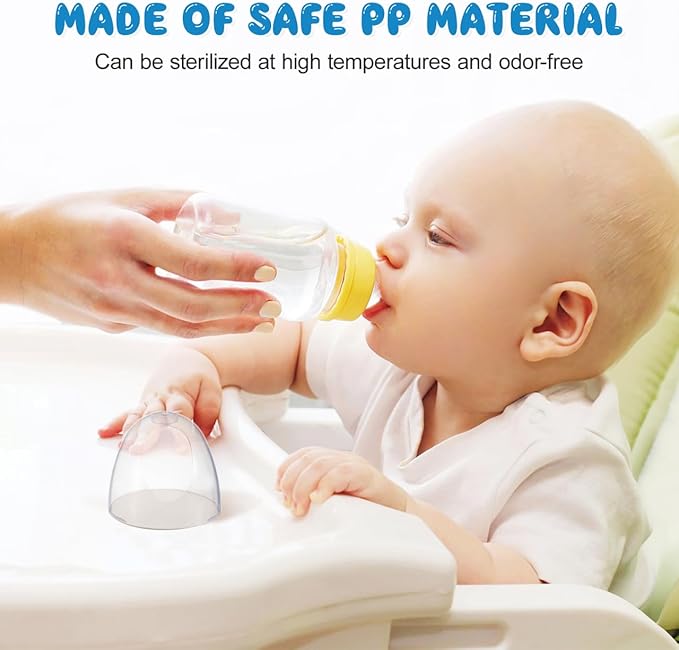 PRETYZOOM Baby Bottle Caps Replacement Wide Neck Milk Bottle Lids Plastic Leak-Proof Feeding Caps for Home Travel Use Compatible with Pigeon