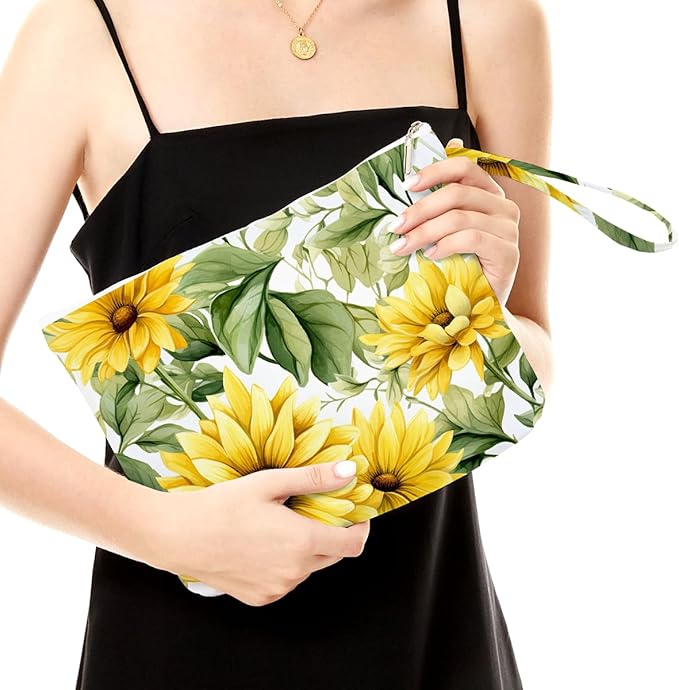 Fokongna Palm leaves Wet Bag Travel Wet Dry Bag Beach Bag Diaper Bag Wet Bag For Swimsuit Travel Makeup Bag Toiletry Bag