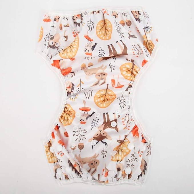 Baby Swim Diaper Nappy Pants Reusable Adjustable 0-2 Years Old Toddler Small (Small, Baby Deer)