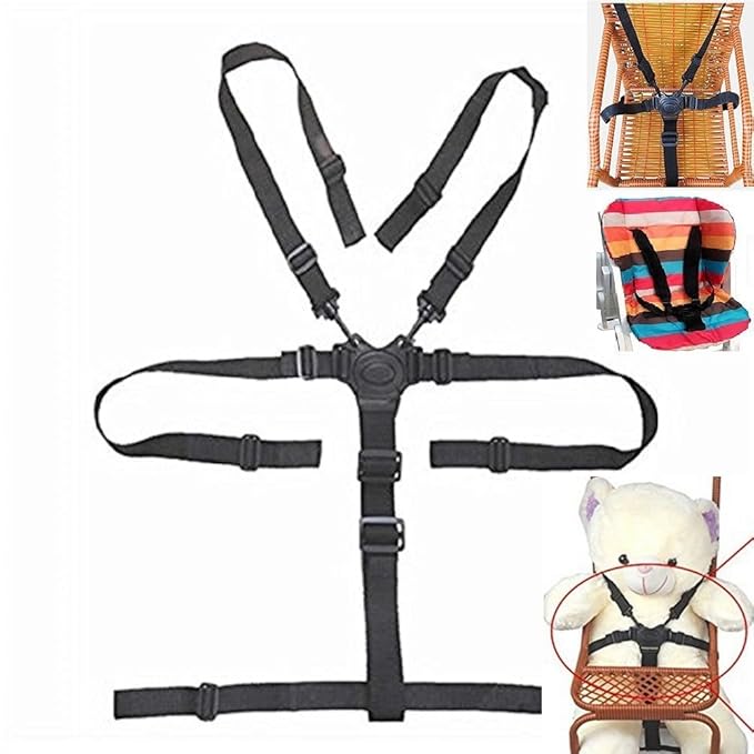 High Chair Straps Harness, 5 Point Harness,Universal Baby Safe Belt Holder Replacement for Wooden High Chair