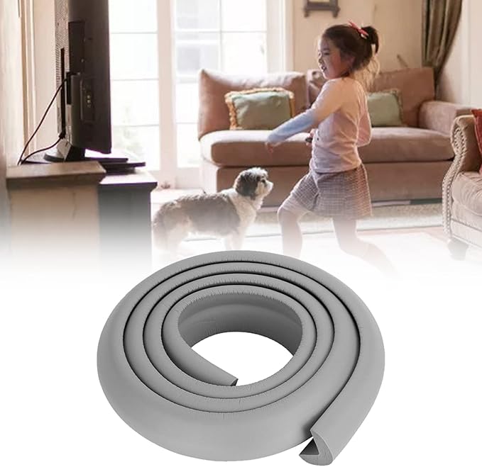 Furniture Corner Protector Strip,Furniture Safety Bumper Guards Baby Proofing Rubber Strip Cushion Child Proofing Foam for Glass Table Fireplace (Grey)