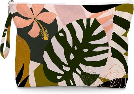 Fokongna Palm leaves Wet Bag Travel Wet Dry Bag Beach Bag Diaper Bag Wet Bag For Swimsuit Travel Makeup Bag Toiletry Bag