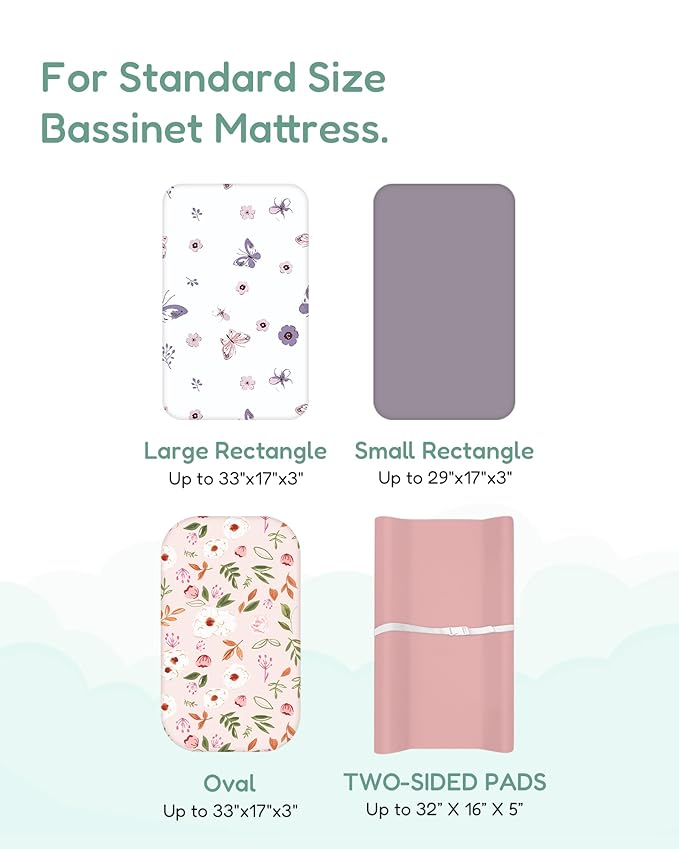 Extra Stretchy Changing Pad Cover, Ultra Soft Premium Jersey Knit Changing Pad Sheets, Unisex for Boys Girls, Fits All Standard Changing Tables/Dresser Tops - 2 Pack