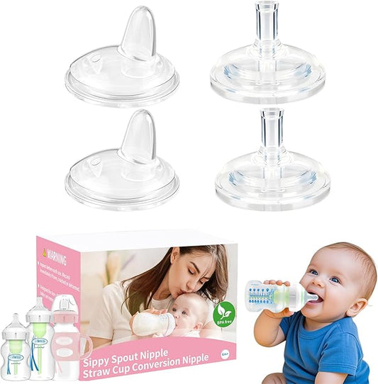 Sippy Nipple Compatible with Dr. Brown's Wide-Neck Baby Bottles & Sippy Spout Bottles