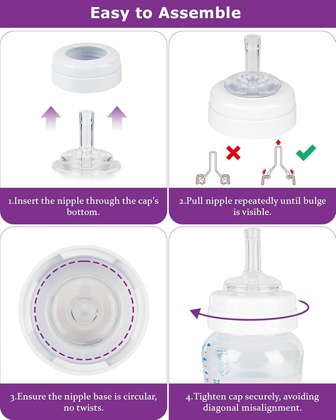 Straw Cup Nipples for Philips Avent Anti-Colic Baby Bottles,Food Grade Silicone Sippy Spout，Variable Flow Soft Nipple，6m+,4-Count